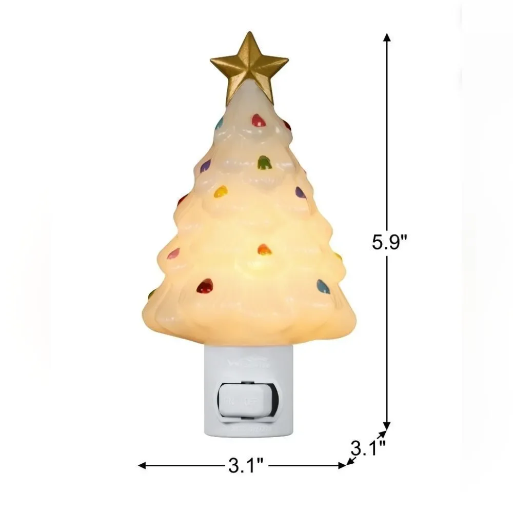 Mr. Christmas Decorative Christmas White Tree Nightlight, New